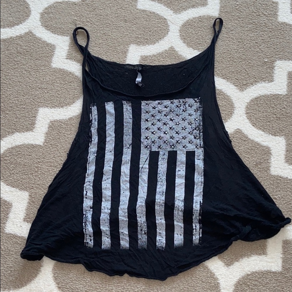 American Flag cropped tank